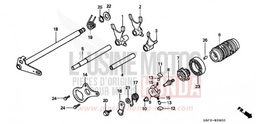 GEARSHIFT DRUM CR80RBV de 1997
